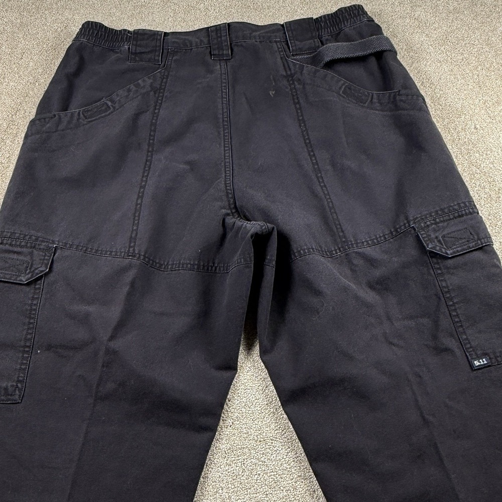 5.11 Tactical Pants Mens 34x30 Black Cargo Elastic Waist Outdoor Workwear - Picture 5 of 8